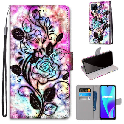 Multicolor floral unicorn-style art PU leather flip phone wallet case with card slots