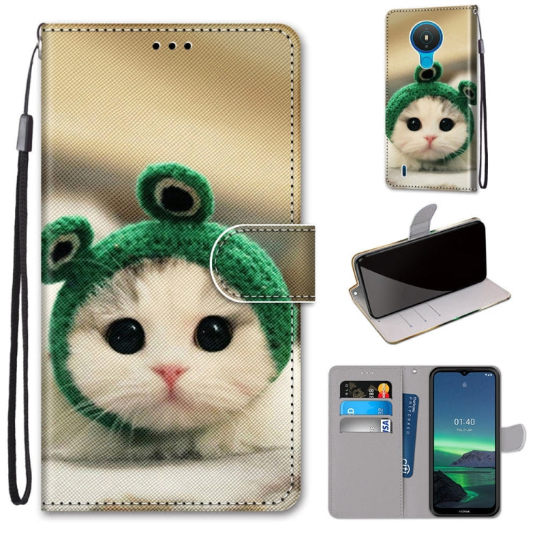 Phone wallet case with panda cat print, magnetic flap, card slots, wrist strap