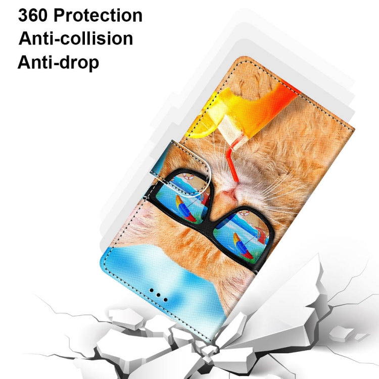 Cat illustration PU leather flip phone wallet with magnetic clasp and card slots