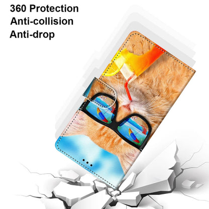 Cat illustration PU leather flip phone wallet with magnetic clasp and card slots
