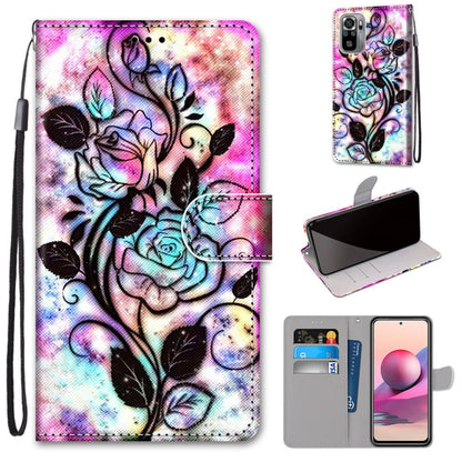 Flip PU leather phone case with card slots, pastel floral unicorn-style design, wrist lanyard