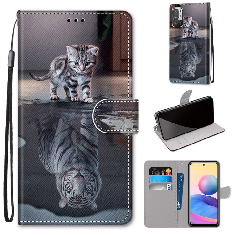 Gray cat portrait PU leather flip phone wallet case with card slots and strap