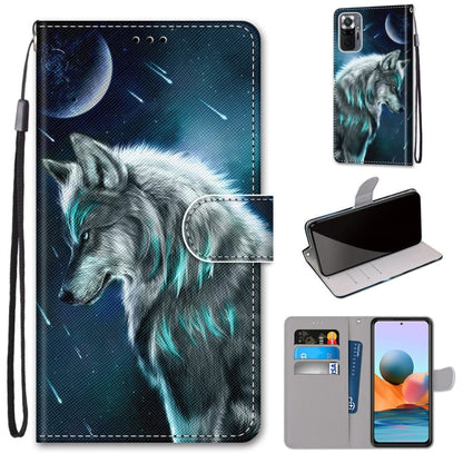 PU leather flip wallet phone case with lanyard, moon wolf design, card slots and holder