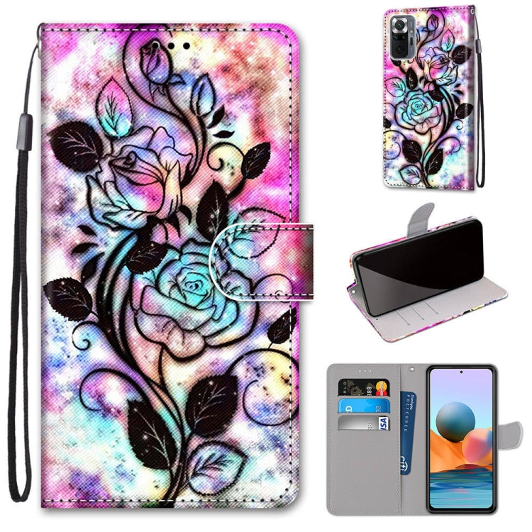 Flip PU leather phone wallet case with multicolor floral tree and butterflies, card slots