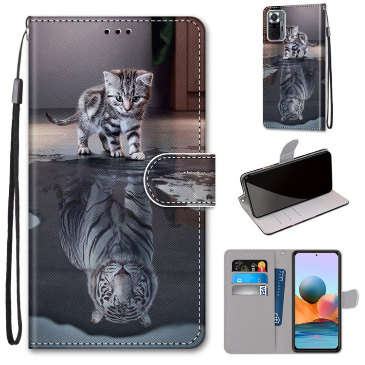 Flip PU leather phone wallet case with gray cat portrait, card slots, and strap