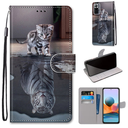 Flip PU leather phone wallet case with gray cat portrait, card slots, and strap