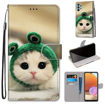 PU leather flip phone wallet case with card slots and lanyard, panda cat print