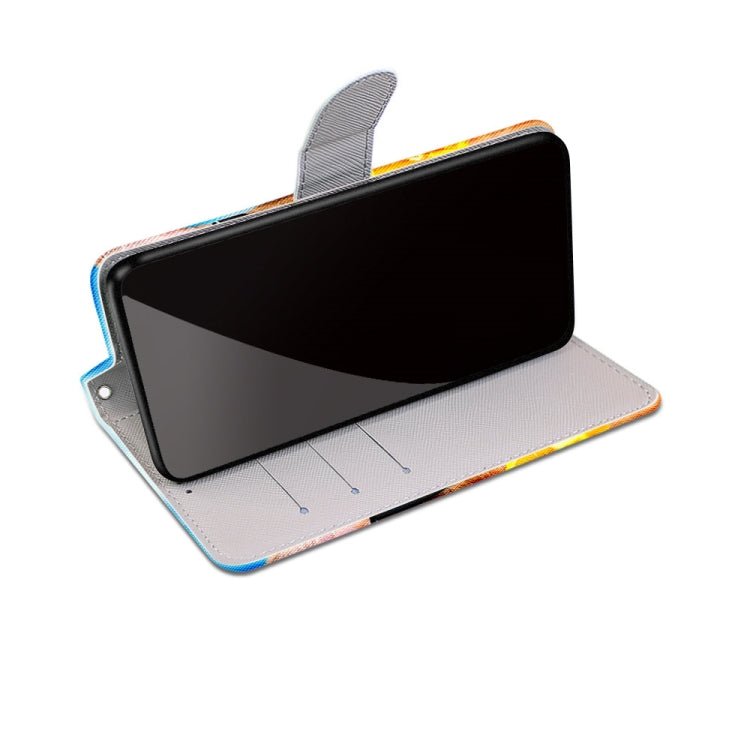 Phone flip wallet case open with gray card holder and fold-over cover