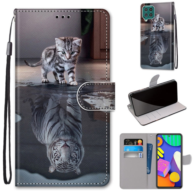 PU leather wallet phone case with lanyard, gray tabby kitten print, magnetic flip cover.