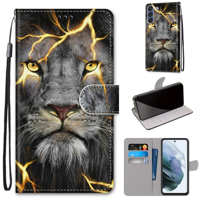 PU leather flip phone wallet case with card slots and lanyard, gray cat with lightning