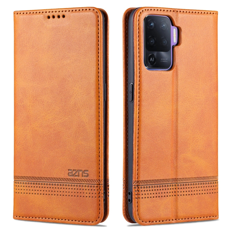 Magnetic flip leather phone case with card slots, orange-brown finish and stitched edges