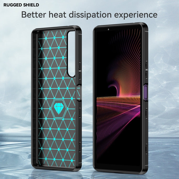 Black TPU phone case with carbon-fiber accents, front and back view, rugged shell