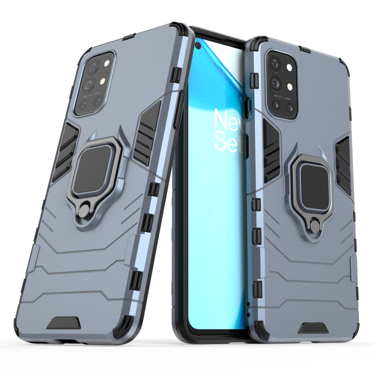 Rugged navy phone case with magnetic ring holder, shockproof TPU+PC armor