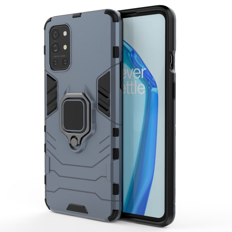 Rugged navy phone case with magnetic ring holder, shockproof TPU+PC shell