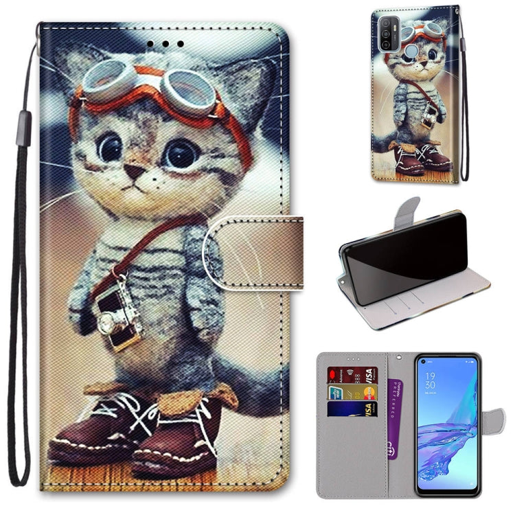 Phone wallet case with flip cover and card slots, cartoon chipmunk astronaut print, wrist lanyard