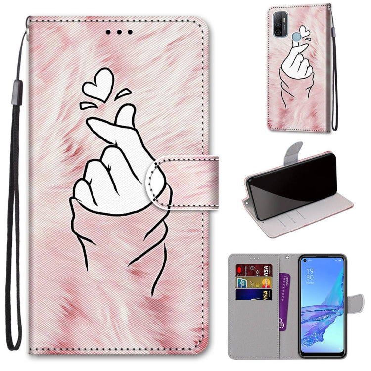 Heart and hand sketch PU leather wallet phone case with holder, wrist strap, card slots