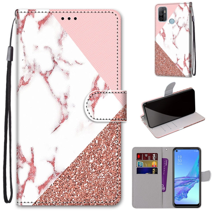 White and pink PU leather phone wallet case with card slots and wrist strap