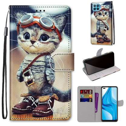 Cute animal astronaut PU leather phone wallet case with card slots and wrist strap