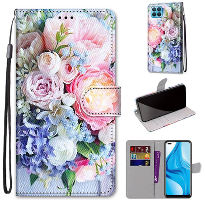 Floral rose PU leather phone wallet case with card slots and flip cover, wrist strap
