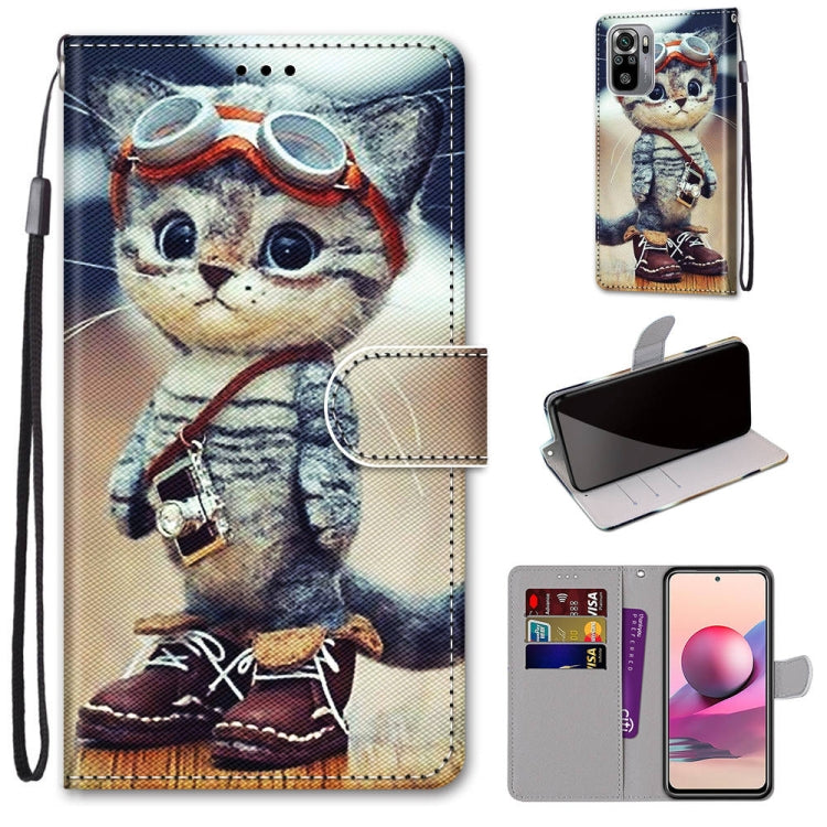 Flip phone wallet case with wrist strap, PU leather cat design and card slot flap