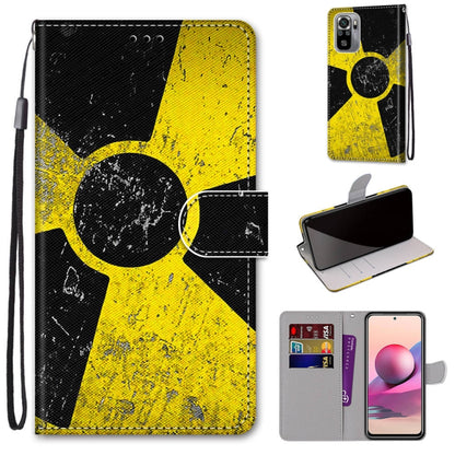 PU leather phone wallet case with card slots and lanyard, yellow and black abstract art flip.
