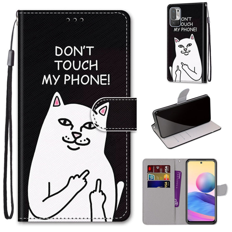 Cat graphic flip PU leather phone wallet case with card slots, wrist strap