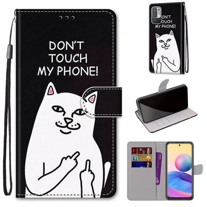 Cat graphic flip PU leather phone wallet case with card slots, wrist strap
