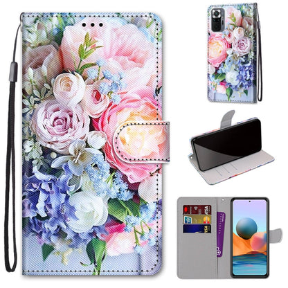 Floral bouquet phone wallet case with flip cover, card slot, and wrist strap.