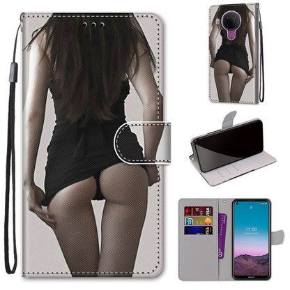 Dark silhouette woman photo phone wallet case with flip cover, card slot, and wrist strap.