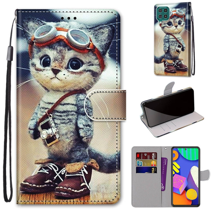 Flip PU leather phone wallet case with card slots and lanyard, cartoon chipmunk astronaut design.