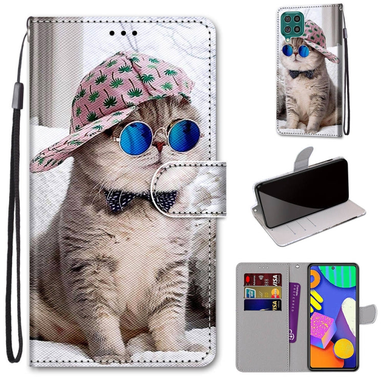 Phone wallet case with lanyard, cat portrait print, horizontal flip and card holder pocket