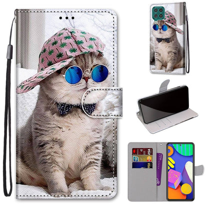 Phone wallet case with lanyard, cat portrait print, horizontal flip and card holder pocket