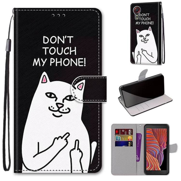 PU leather phone wallet case with black cat graphic, lanyard, card slots