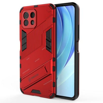 Red Punk Armor 2-in-1 phone case for Xiaomi Mi 11 Lite with shockproof armor style