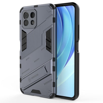 Gray Punk Armor 2-in-1 phone case for Xiaomi Mi 11 Lite with raised shockproof edges