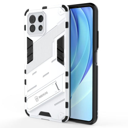 White Punk Armor 2-in-1 phone case for Xiaomi Mi 11 Lite with rugged protective frame