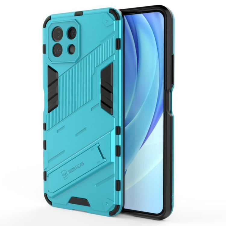 Teal Punk Armor 2-in-1 phone case for Xiaomi Mi 11 Lite with shockproof raised corners