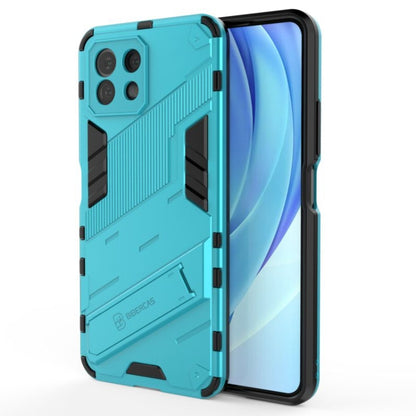 Teal Punk Armor 2-in-1 phone case for Xiaomi Mi 11 Lite with shockproof raised corners