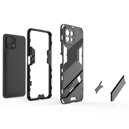 Black Punk Armor 2-in-1 phone case kit with back cover, frame, and holder pieces