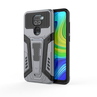 Rugged armor phone case, grey with textured grips and camera lens cover