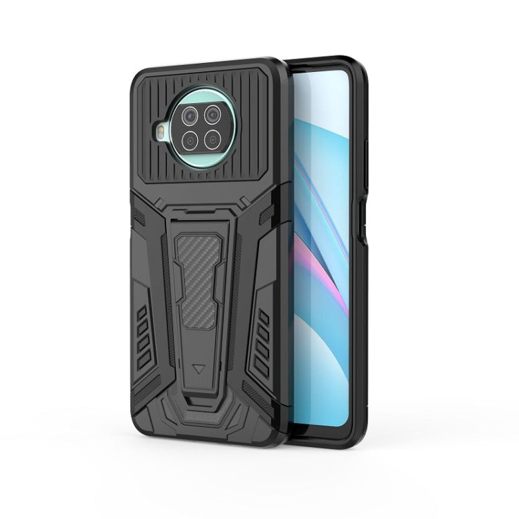 Rugged shockproof phone case with raised bezel and camera cutout, black
