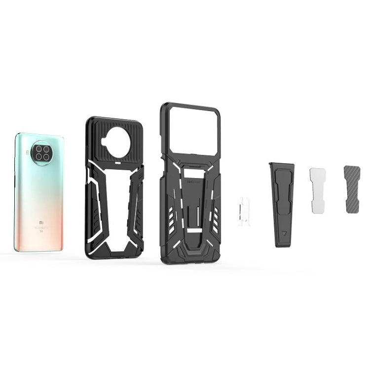 Rugged black phone case kit with kickstand and camera cutout