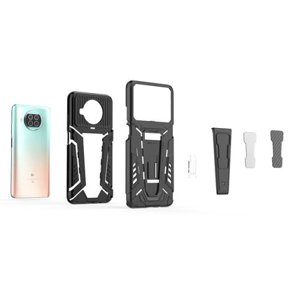 Rugged black phone case kit with kickstand and camera cutout