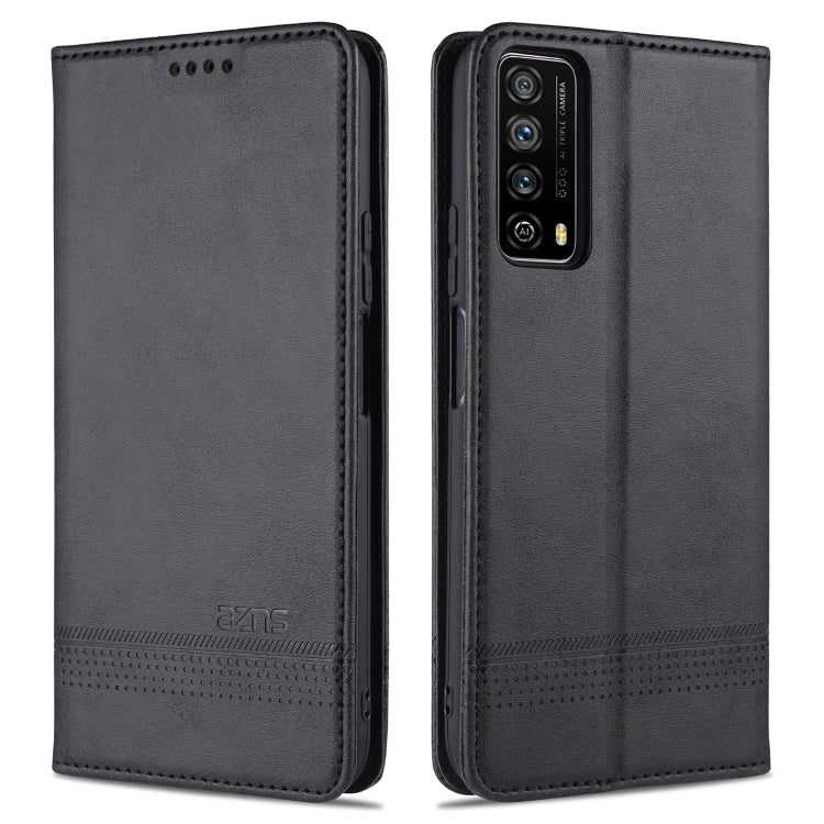 Black leather flip phone case with textured finish and camera cutout