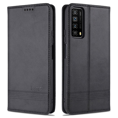 Black leather flip phone case with textured finish and camera cutout