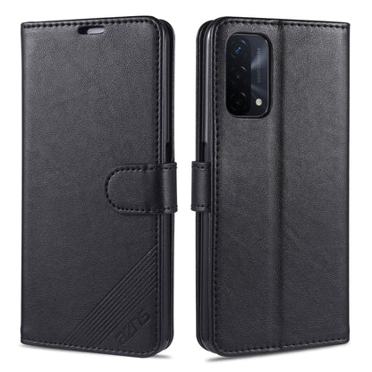 Black flip leather wallet phone case with textured finish and camera cutout