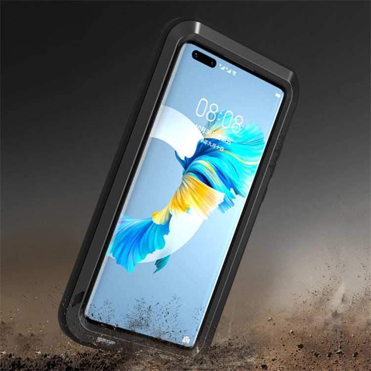 Black shockproof waterproof phone case with angled stance and open camera module