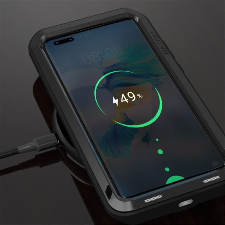 Black shockproof phone case showing raised edges and front speaker and port cutouts