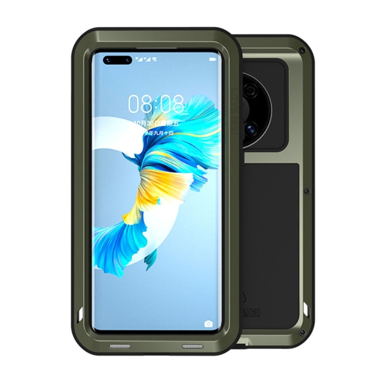 Olive green shockproof waterproof phone case with screen opening and camera cutout