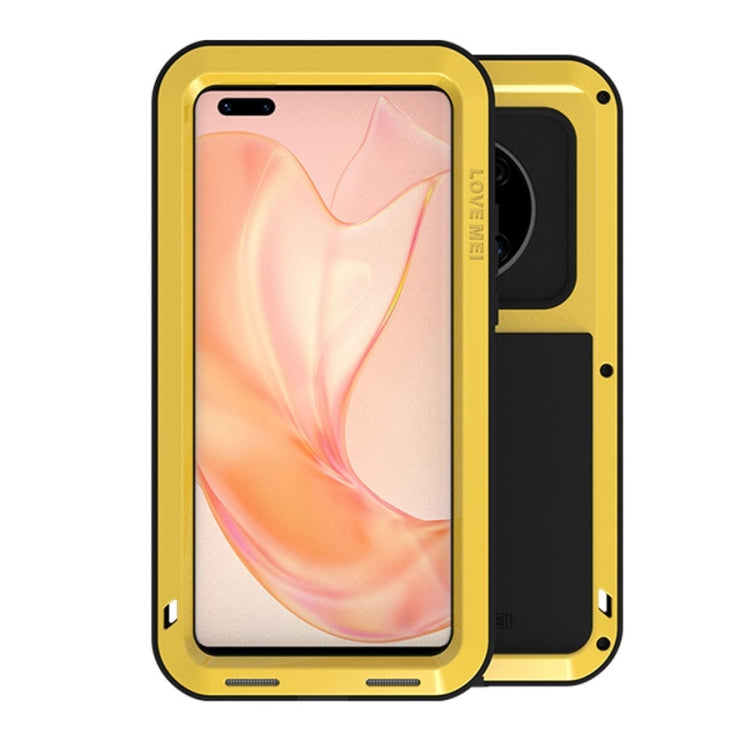 Yellow shockproof waterproof metal phone case with front screen cover and black rear panel
